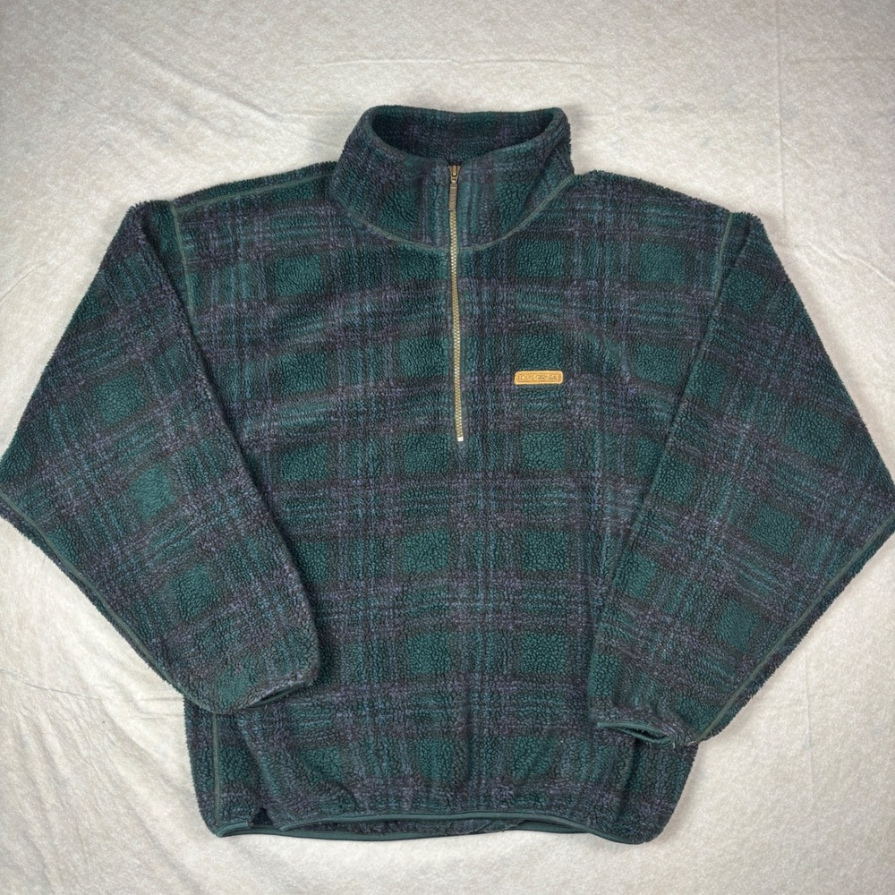 Vintage Louis Garneau Plaid Quarter-Zip Fleece